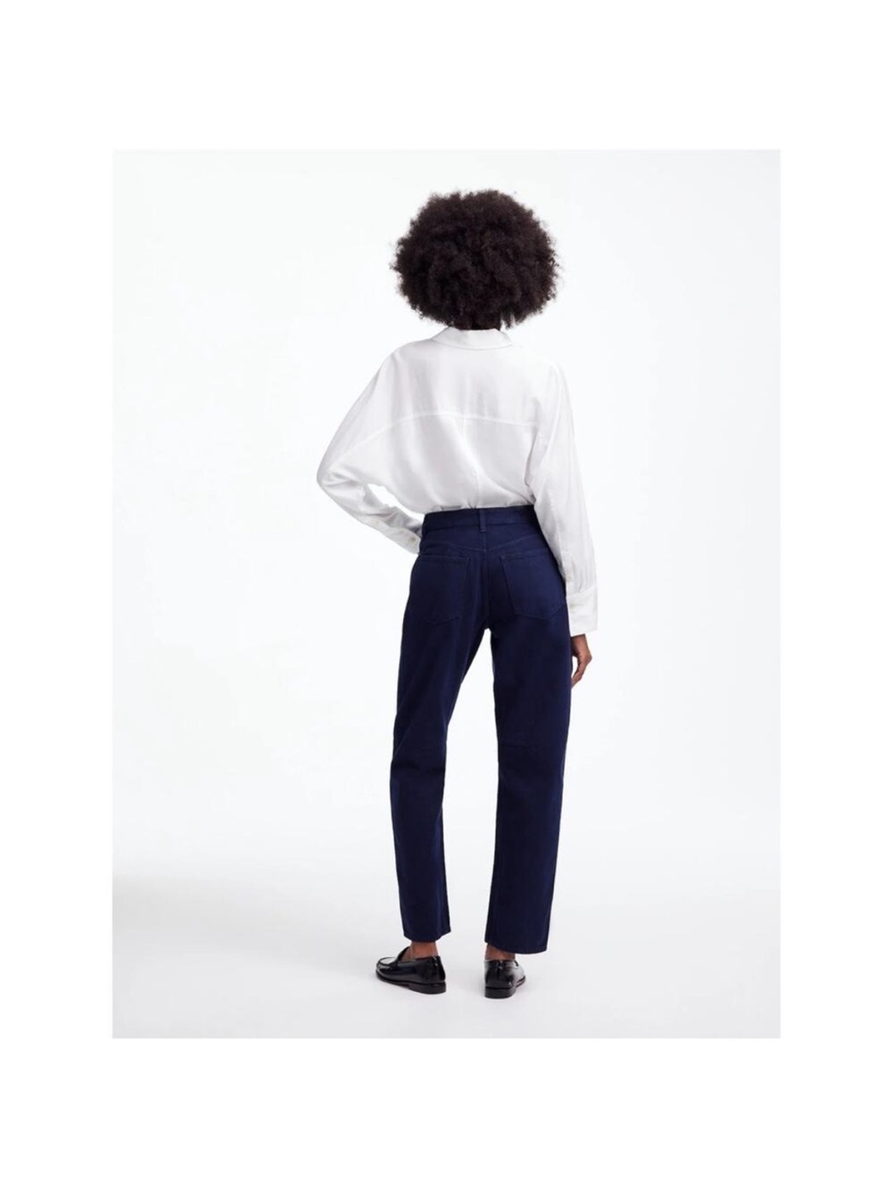 Madewell Darted Barrel-Leg Jeans in Navy - Picture 3 of 9